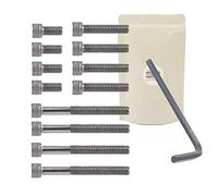 Lot de 12 Vis 1/4 + cle Allen Vis américaine : 4X 1/2 Pouce + 4X 1 Pouce + 4X 2 Pouces Pas de Vis Standard Type Kodak 1/2" + 1" + 2" pour Accessoire Photo - Adaptout Marque Française