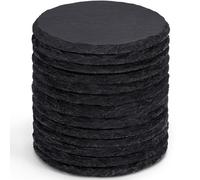 Lot de 13 Sous-verres Ardoise, GOH DODD Set de 4 Pouces de Sous-verres Noirs en Pierre, Blanks à Graver au Laser Avec Fond Anti-Rayures pour la Maison, le Bureau, la Cuisine, Rond