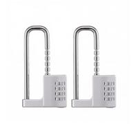 Lot de 2 cadenas à combinaison à 4 chiffres pour armoire, en acier inoxydable, avec anse longue réglable, idéal pour les salles de sport, les casiers scolaires, les clôtures et l'extérieur.