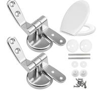 Lot De 2 Charnières De Siège De Toilette À Fermeture Douce - Kit De Fixation Réglable En De Zinc Et Acier Inoxydable - Charnières De Rechange Universelles Pour WC