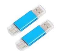 Lot de 2 Clés USB-C OTG 256 Mo USB 2.0 Bleu, Clé USB C pour Smartphone, Tablette, PC, Ordinateur Portable et Voiture, Transfert de Données Rapide et Pratique