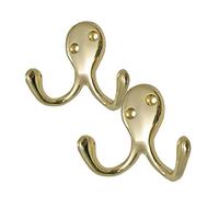 Lot de 2 crochets pour manteau double en laiton de porte et mur Peignoir Robe Vêtements Cintres