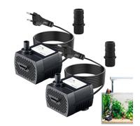 Lot de 2 mini-pompes à eau silencieuses, 350L/H avec débit réglable, câble 1,4m et 4 buses incluses, pompe 5W pour aquarium, bassin, fontaines, statues et systèmes de culture hydroponique