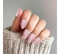 Lot de 24 faux ongles à coller, pointe française, faux ongles à coller, couverture complète, ovale, pour femmes et filles, accessoires de nail art (style 1)