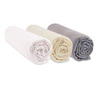 Lot de 3 Draps housse Coton Bio pour lit berceau 40x80 / 40x90 - 3 coloris disponibles (Noisette)