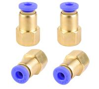 Lot de 4 conectores neumáticos de 4 mm de diámetro exterior x 1/8" rosca hembra PT rectos. Conector neumático Push In de calidad industrial