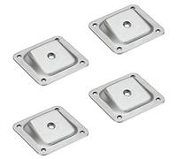 Lot de 4 plaques de fixation coudée Gedotec - Avec filetage M8 - Pour pieds de meubles et de table - Plaque de boulonnage 10 ° - En métal galvanisé - Sans vis