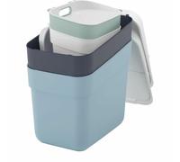 Lot de 4 Poubelles - READY TO COLLECT - CURVER - 5 L + 10 L + 2 x 20 L - Blanc/Vert/Bleu/Gris