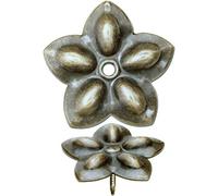 Lot de 50 clous décoratifs Fuxxer - En laiton vieilli - Aspect ancien - Fleurs - Dimensions : 23 x 23 mm