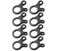Lot de 8 Tendeur en aluminium de qualité supérieure, tente Lin Tendeur, trois trou Tendeur, parfaitement dans Combinaison avec 550, Couleur Noir, Ganzoo Paracorde