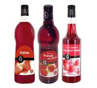 Lot Jarups con fresa Gilbert - 1L fresa, madera fresa 70cl, caramelo de fresa 70cl