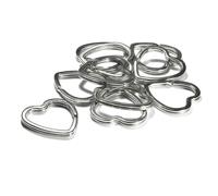 Lot of 10 Big Heart Shaped Steel Split Rings Keyring Ring For Keys Pur