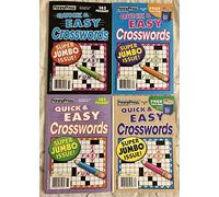 Lot of 4 Penny Press Quick & Easy Crosswords Super Jumbo Issue Crossword Puzzles Books 2019 2020