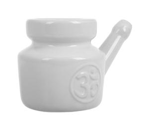 Lota Nasal de Cerámica Color Blanco 350ml para Enjuague Suave | Uso en Yoga y Cambios Estacionales, Limpieza No Irritante, Diseño Elegante y Fácil de Usar
