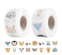 Lotbun 1000 Pcs Pegatinas Infantiles, Para Pegatinas Decorativas, Pegatinas De Animales Con 16 Patrones De Animales De Dibujos Animados, Stickers Infantiles
