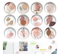 Lotbun 12 Colores Imanes Decorativos Líneas Botánicas Florales Rosa, Imanes de Refrigerador y Nevera, Potentes para Pizarra Blanca
