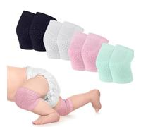 Lotbun 4 Pares Rodilleras Bebe Gateo, Antideslizantes Rodilleras Elásticas Odilleras Bebe Niños Calentador para Bebé 0 a 24 meses