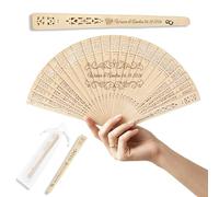 Lote 10-100 Abanico de Sándalo Natural Personalizable Nombres, Símbolos y Texto, Ideal para Bodas de Verano, Fiestas al Aire Libre y Despedidas de Soltero (Abanico Plegable Calado 01)