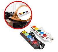 Lote 2 Multitoma 5 Tomas Colores Interruptor Individual Cable 1,5m NF