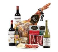 Lote 26: Cesta de Navidad Jamonera con Paleta Duroc y Vinos Elegantes - Ibéricos a domicilio gourmet