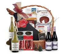 Lote 42: Cesta de Navidad en Mimbre con Paleta Reserva Duroc y Vinos - Ibéricos a domicilio gourmet