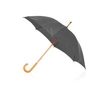 Lote 5 Paraguas Automatico Gris Publiclick, Medidas Ø104X89 Apertura automatica, Madera y Poliester, Paraguas Clasicos Colores (Gris)