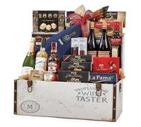 Lote 52: Cesta de Navidad en Baúl Exclusivo con Paleta Ibérica y Vinos D.O. - Ibéricos a domicilio gourmet