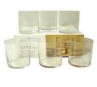 LOTE 6 VASOS CRISTAL DURO CAPRI WHISKY AGUA ETC 350ML PEQUEÑO