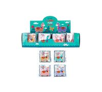 Lote con 24 Borradores con Pompon Llamas presentados en Original Bolsita de Regalo - Detalles Cumpleaños Niños Originales