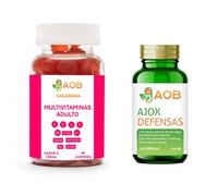 Lote de 1 bote de 60 Gummies de Multivitaminas y 1 bote de 20 Cápsulas de Extracto de Ajo Negro de Alta Concentración AJOX DEFENSAS