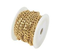 Lote de 1 Metro de Cadena Plana de eslabones de Acero Inoxidable de Color Dorado 3 mm a 9,5 mm para Hacer Joyas a Granel.