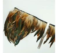 Lote de 1 metro de plumas de faisán naturales, flecos, plumas de gallo, plumas de pavo real, cintas para manualidades, decoración DIY, costura de ropa, n.° 1