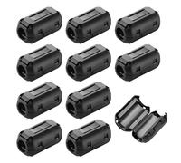 Lote de 10 anillos magnéticos antiinterferencias extraíbles para filtro de alta frecuencia, núcleos de ferrita (negro)