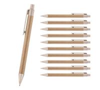 Lote de 10 bolígrafos de papel reciclado con paja de trigo, mina azul, color beige