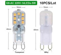 Lote de 10 bombillas LED G4 de 12 V y G9 de 220 V, 3 W, 5 W y 7 W, SMD2835, para lámparas de araña, reemplazables por lámparas halógenas.