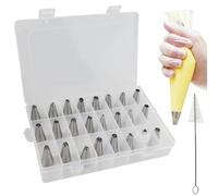 Lote de 10 boquillas profesionales, boquillas para repostería, puntas de tubería, boquillas de crema para decoración de magdalenas y magdalenas, vaec 1 cepillo de limpieza