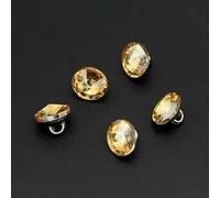 Lote de 10 botones negros de 10 mm con diseño de diamante rojo, pequeños, decorativos para camisas y faldas, C355-champán