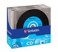 Lote de 10 CD-R de vinilo de datos - VERBATIM - 700 MB 52x - Caja de CD estrecha