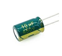 Lote de 10 condensadores electrolíticos de aluminio de alta frecuencia y baja impedancia, 450 V, 10 µF, 10 x 17 mm, tolerancia de ±20% - Ideales