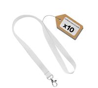 Lote de 10 cuerdas para gargantilla - Cordones de puerta insignia - para eventos, empresas, grupos, color blanco