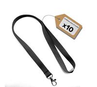 Lote de 10 cuerdas para gargantilla - Cordones de puerta para eventos, empresas, grupos, color negro
