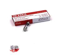 Lote de 10 fusibles rápidos (F), cristal, 250 VAC, 5 x 20 mm, 630 mA