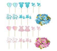 Lote de 10 insertos de confeti de cumpleaños, 20 g, para niños y niñas, decoración de tartas, revelación sexual, adecuada para fiestas de cumpleaños de niños