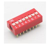 Lote de 10 interruptores DIP de 8 vías y 2,54 mm, color rojo