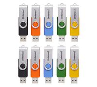 lote de 10 memorias USB Intenso Basic Line Type-A de 4 GB Giratorio, hasta 28 MB/s, USB 2.0