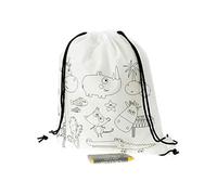 LOTE de 10 Mochilas infantiles para colorear y pintar, 5 ceras de colores incluidas en cada una. Regalo ideal eventos, fiestas de cumpleaños