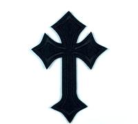 Lote de 10 parches bordados en cruz y 1 parche bordado en cruz para prendas de vestir y complementos de costura, insignias decorativas, aplique, planchado, ropa vaquera, cruz negra