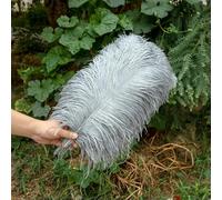 Lote de 10 plumas de avestruz blancas naturales para manualidades, 15-45 cm, decoración para bodas, fiestas, centros de mesa, carnaval, plumas decorativas, color gris, 40-45 cm.