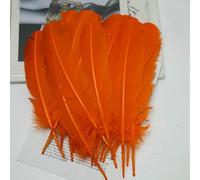 Lote de 10 plumas largas de pavo para decoración navideña, diademas DIY, accesorios creativos para el cabello, alas de ángel para boda, color naranja, 10 unidades