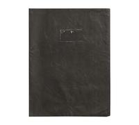 Lote de 10 protectores de cuaderno de grano de piel A4, PVC 20/100, color negro, con soporte para etiquetas